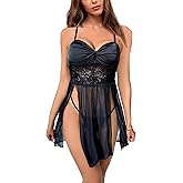 Hamefen dream love Women Lace Lingerie Babydoll Dress Strap Chemise Sleepwear Sexy Nighty S-XXL