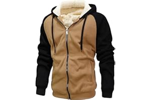GXAMOY Men's Winter Fleece Hoodies for Men Heavyweight Warm Thick Full Zip Up Sweatshirt Outerwear