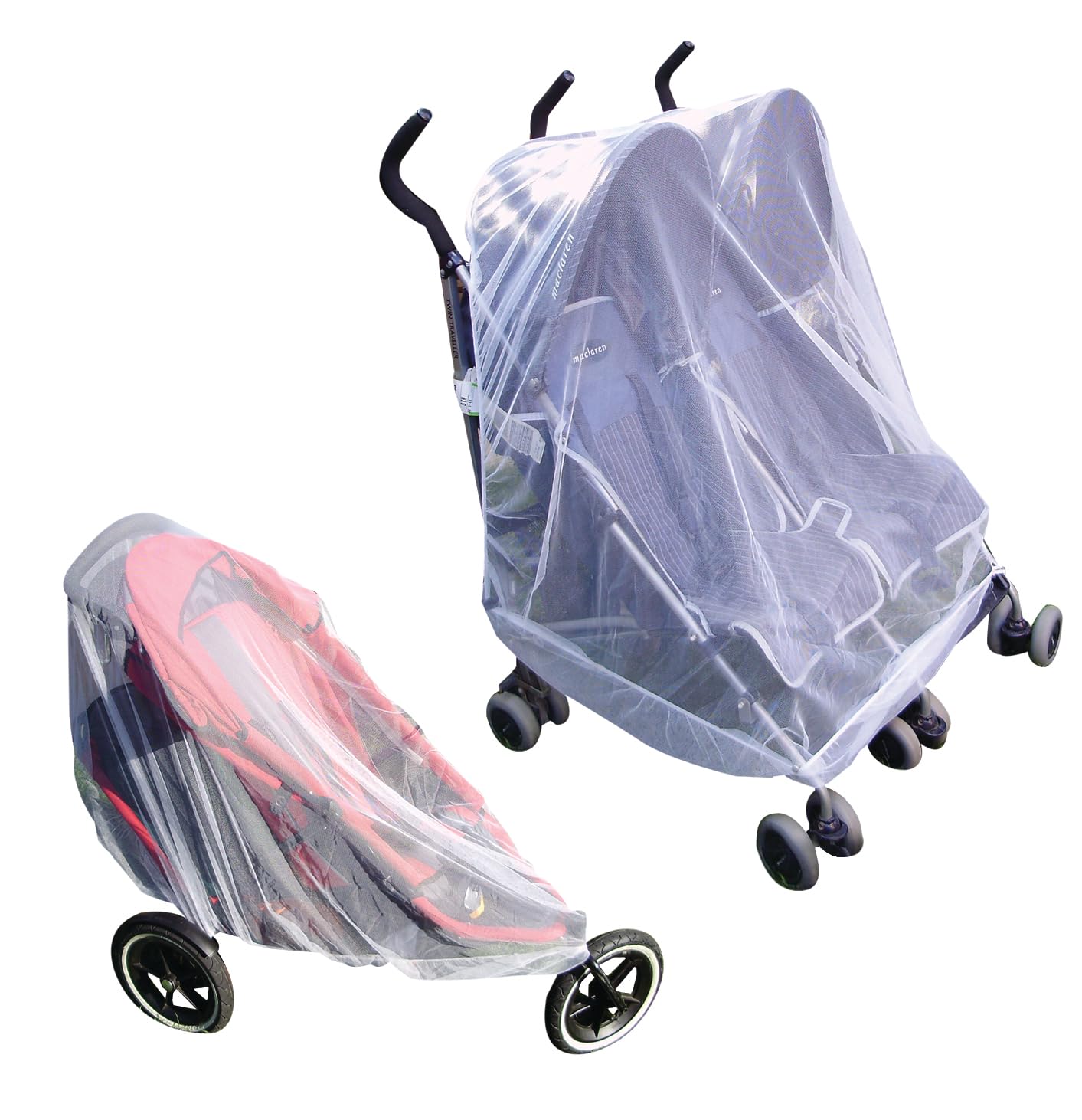 Mosquito Net for Twin or Tandem Buggy Pushchair FREE Travel Net Bag