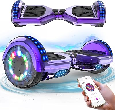 RCB Hoverboards 6,5 Zoll Skateboard Kinder und Jugendliche Hoverboards mit Bluetooth - Led Licht Segway mit Leistungsstarkem Motor Geschenk für Kinder