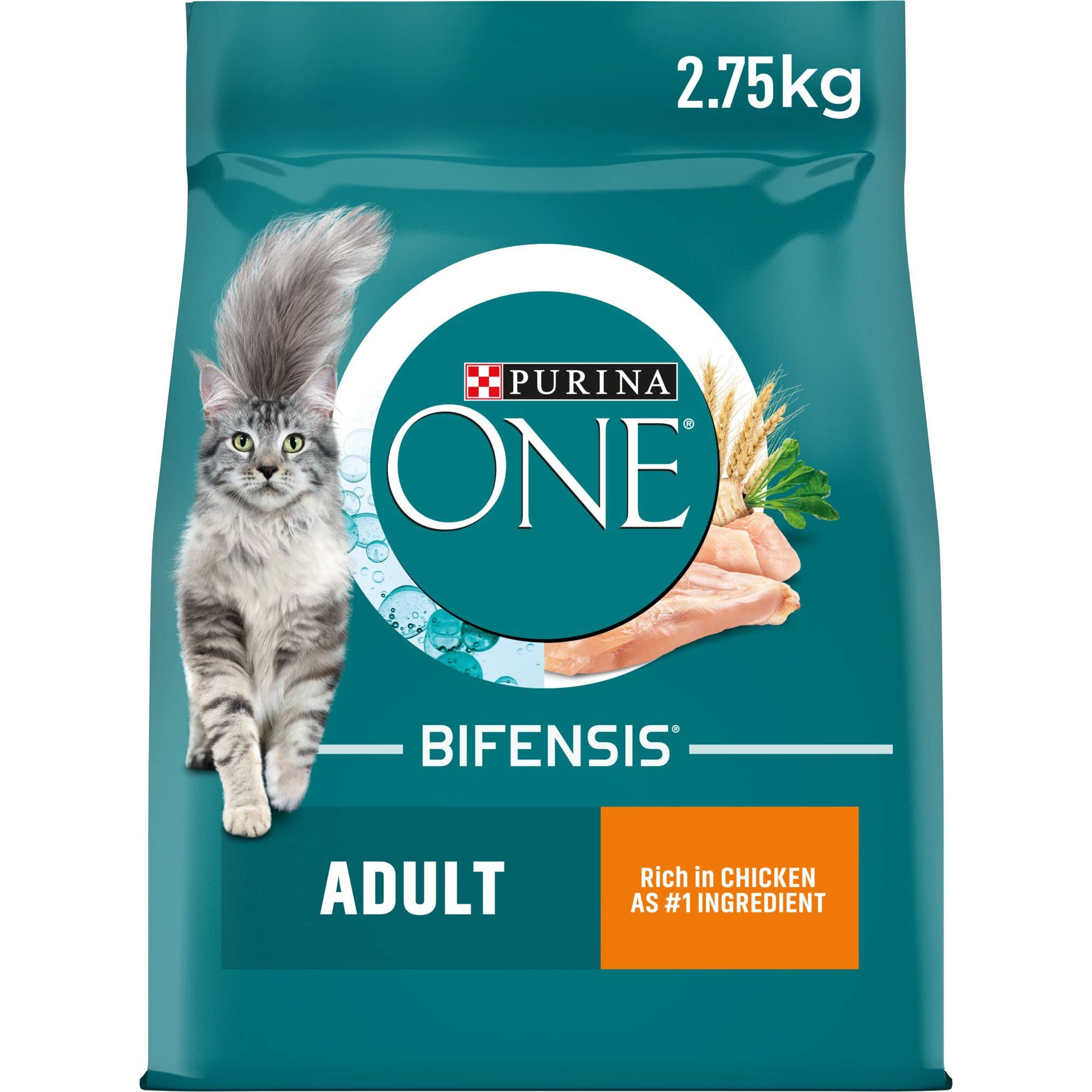 Purina ONE Adult Chicken Cat Food, 2.75kg (Pack of 4), Indigo/Blue