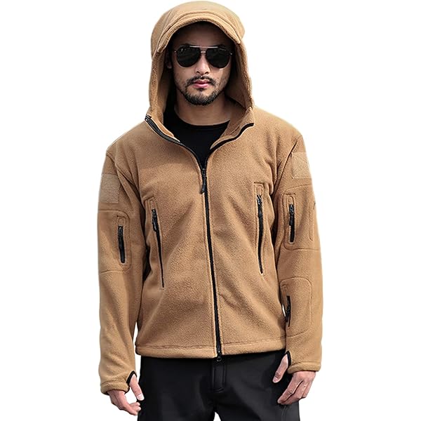 Men's Military Fleece Hoodie Jacket Mens Tactical Hooded Jacket