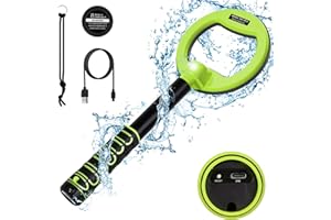 OMMO Underwater Metal Detector, IP68 Fully Waterproof Rechargeable Metal Detector with 3 Modes Vibration&Sound, Metal Detector for Adults with Built-in 1600mAh Battery for Underwater Scuba Diving
