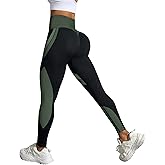 QSHOW Seamless Leggings for Women High Waisted Booty Lifting Tummy Control Leggings Yoga Womens Workout Pants