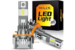 OXILAM H11B LED Bulb, 900% Ultra Brighter H11B Bulbs with 1:1 Beam Pattern, 6500K Cool White, 60,000 Hours Lifespan, Plug and Play, Compatible with Cars Trucks SUVs, Pack of 2