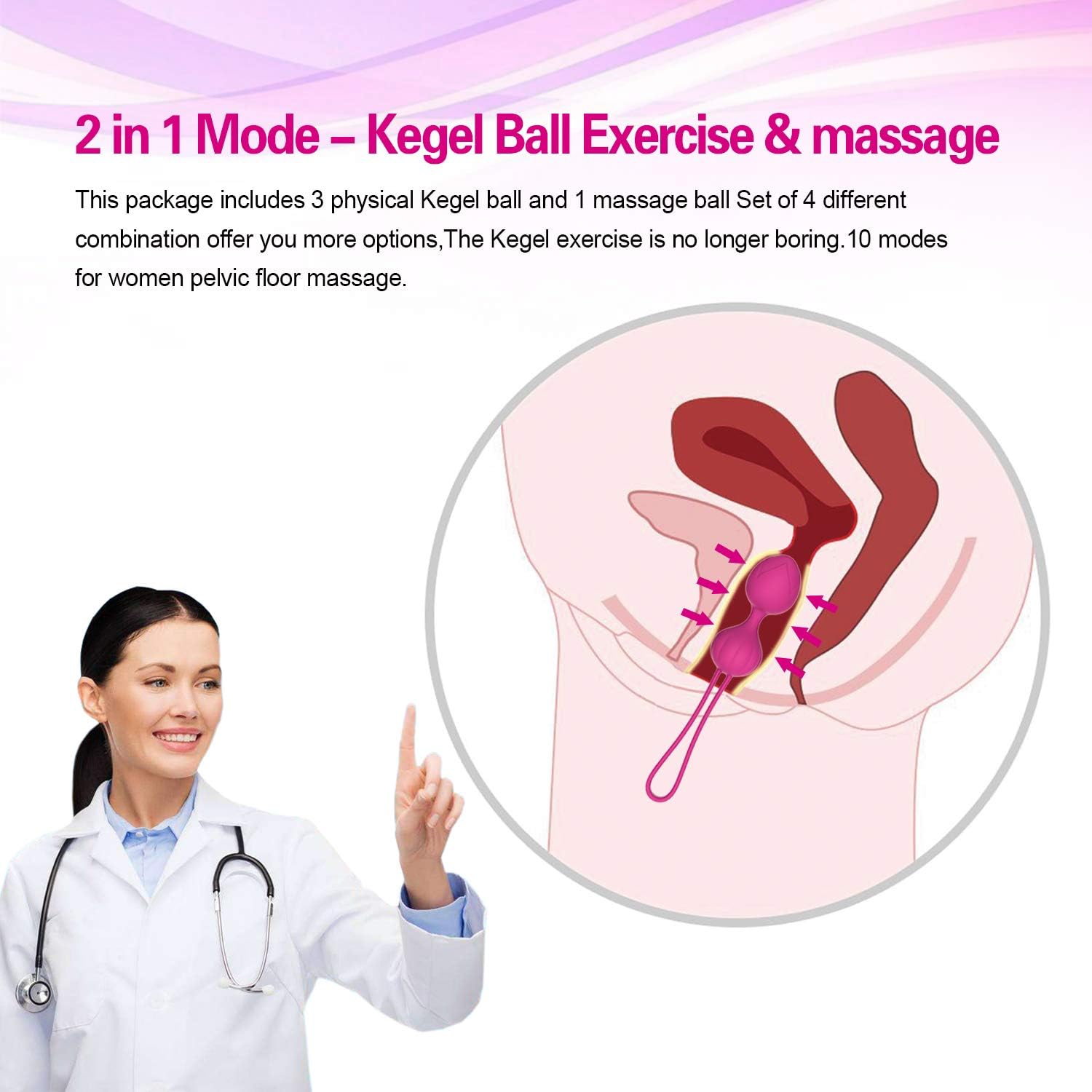 Kegel Ball Women Tightening Exercise:Yetrun Ben Wa Weight Balls with Remote for Bladder Control & Pelvic Floor Strengthening Professional Doctor Recommended Kegel Ball for Beginner and Advanced Pink: Health & Personal Care