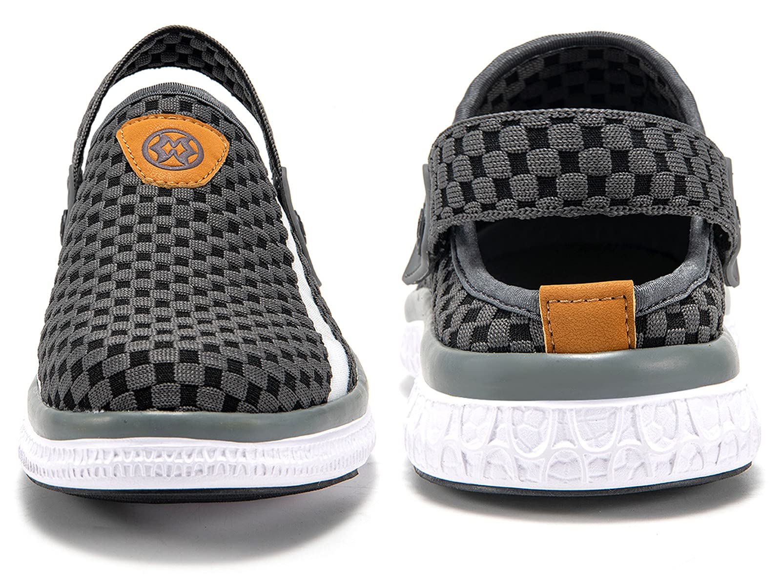 Clogs Hausschuhe Herren Damen Pantoletten Gartenschuhe Sommer Gartenclogs Atmungsaktiv rutschfest Sandalen, Dunkelgrau, 43 EU 3