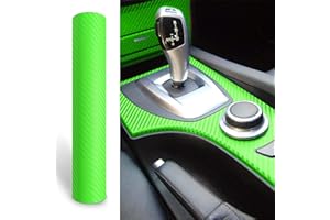 Silence Shopping Carbon Fiber Vinyl Wrap for Cars DIY Wrap Sheet Roll Film Sticker Decal Adhesive Cars Auto 3D Carbon Fiber Vinyl Wrap Sheet Decoration Green (5FT x 1FT)