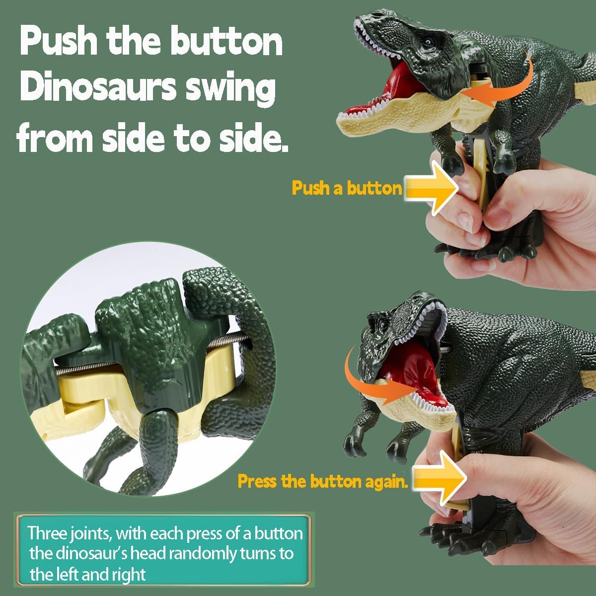 Dinosaurio Zazaza Dino Zaza -2024 Funny Dinosaur Toys, Trigger The T-Rex, Dinosaur Chomper Toys, Dino Grabber Toy, Dinosaur Snapper Novelty Gag Toy Prank Toy (Green)
