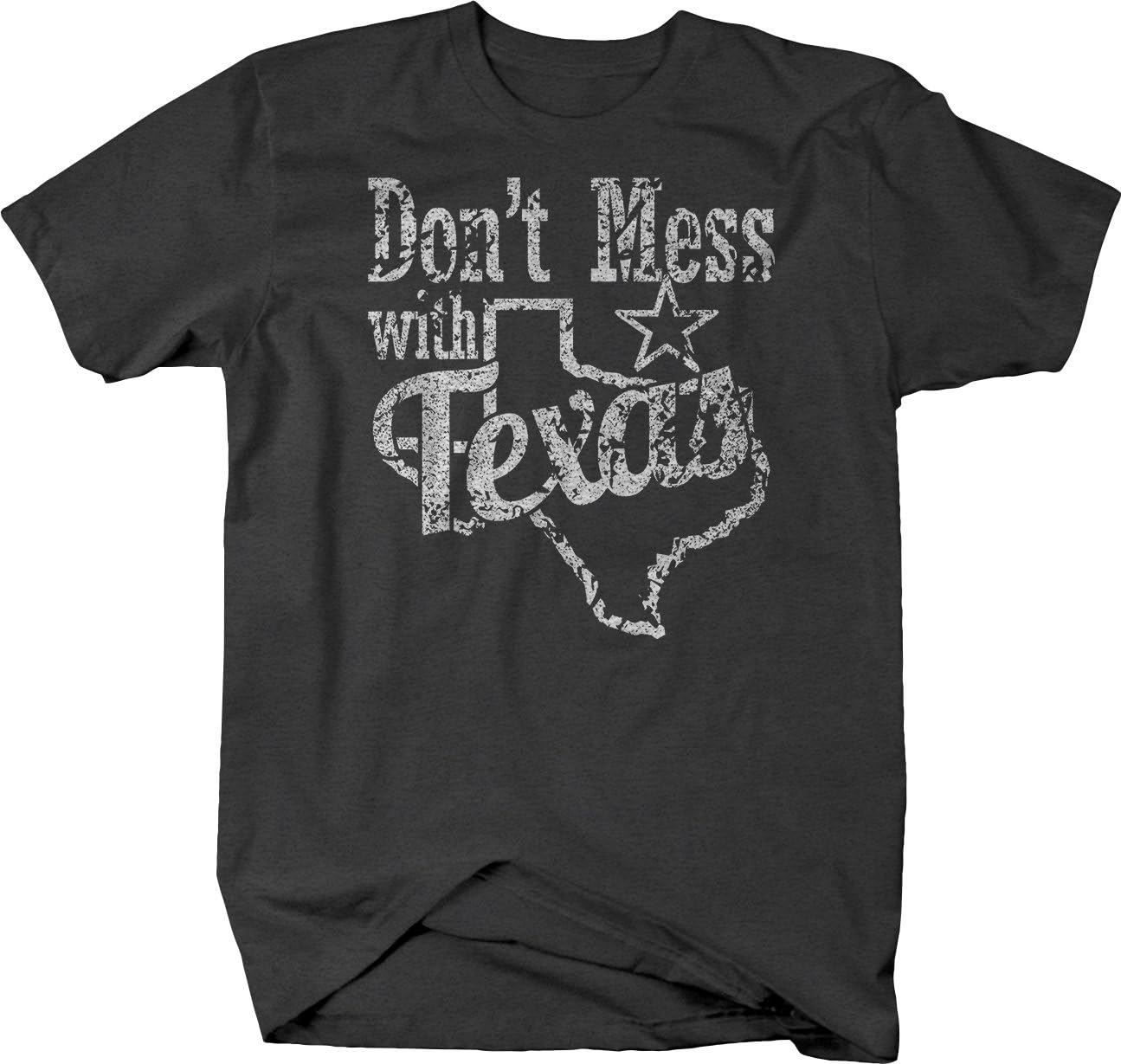 Lifestyle Graphix Distressed Don't Mess with Texas State of Texas T Shirt for Men Medium