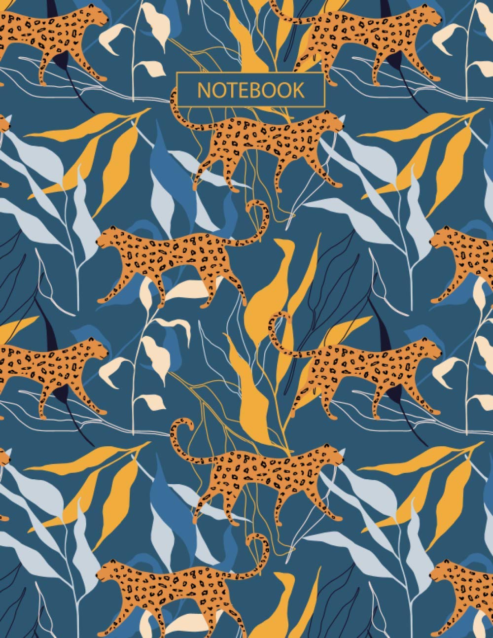 Notebook: Large Lined Leopard Notebook - 8.5 x 11 inches - 110 pages