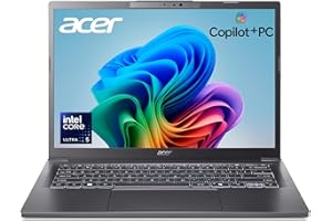 Acer Aspire 14 AI Copilot+ PC | 14" WUXGA Display | Intel Core Ultra 5 Processor 226V | NPU: Up to 40 Tops - GPU: Up to 53 Tops | Intel ARC 130V | 16GB LPDDR5X | 512GB SSD | Wi-Fi 6E | A14-52M-51S1