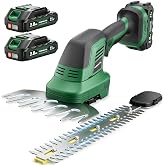 PAOWAFOL Cordless Hedge Trimmer 20V, 16" Shrub Trimmer &amp; 6" Grass Shears, Electric Hedge Trimmer with 2 PCS Batteries &amp; SK5 Blades for Garden, Bushes, Lawn