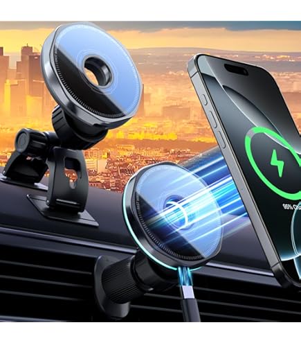 UPTOHIGH For Magsafe Car Mount Charger, 15W Fast Charging LED Magnetic - View #5