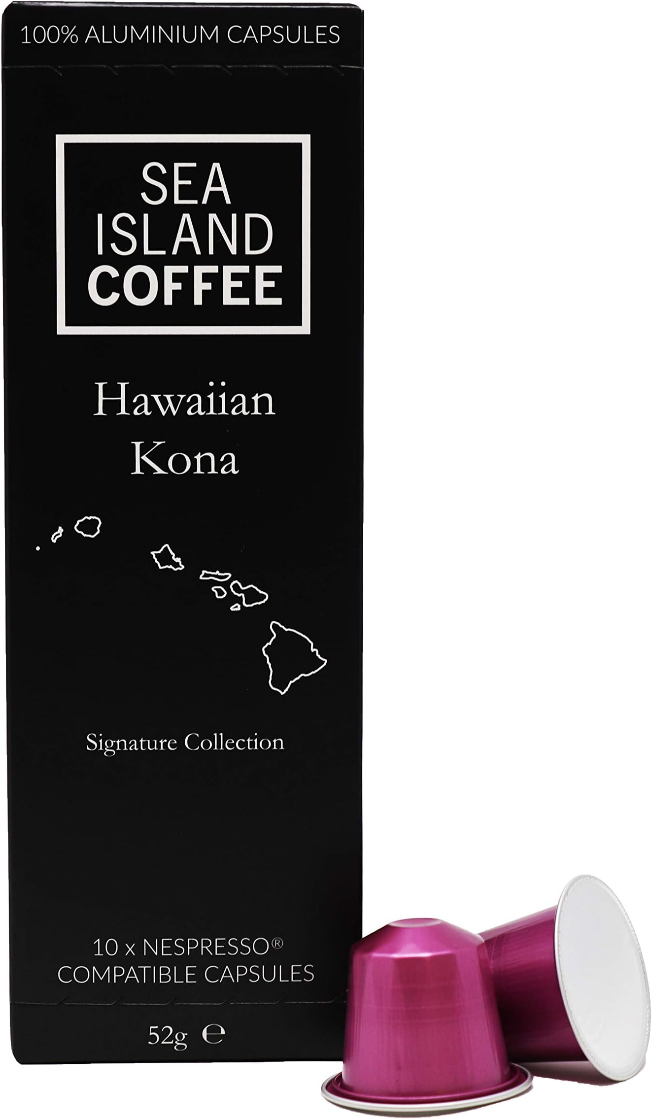 Hawaii Kona - Nespresso Compatible Coffee Pods | 100% Authentic Hawaiian Kona Capsules | Medium Dark Roast | Aluminium Recyclable Capsules (10 Pods)