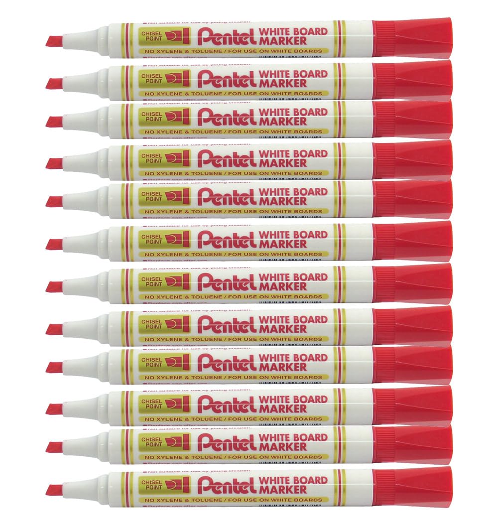 Pentel 4.5mm Chisel Tip White Board Marker - Red