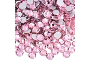 Blinginbox 1440 Pieces SS16/3.8-4mm Flat Back Crystal Rhinestones Round Gems for Nail Art,Lt.Pink