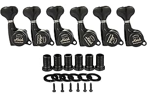 KAISH 18:1 Gear Ratio Guitar Locking Tuners Machine Heads Guitar Locking Tuning Keys Pegs for Strat/Tele/LP/SG most Electric or Acoustic Guitars Black