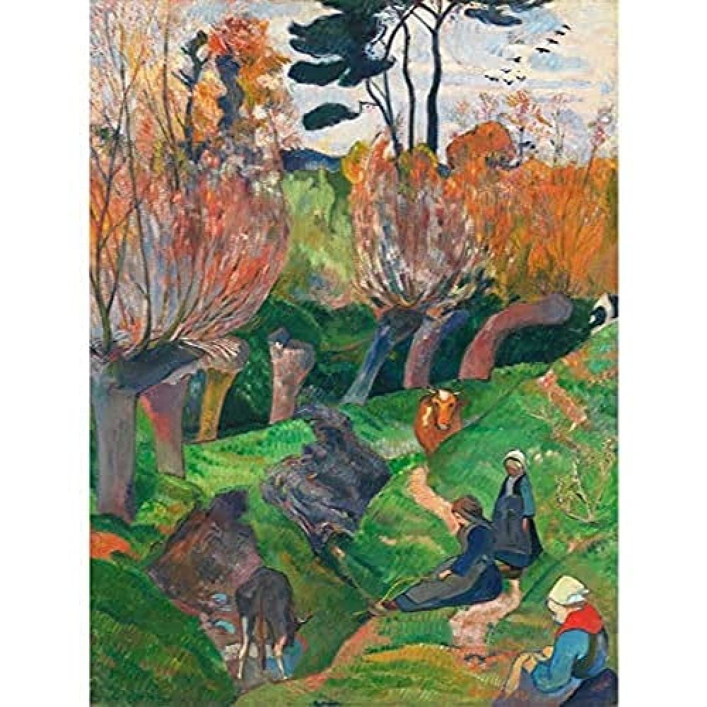 Paul Gauguin Bretagnelandskap Med Kuer Kunstdruck Leinwand Premium Wanddekoration Poster Wandbild