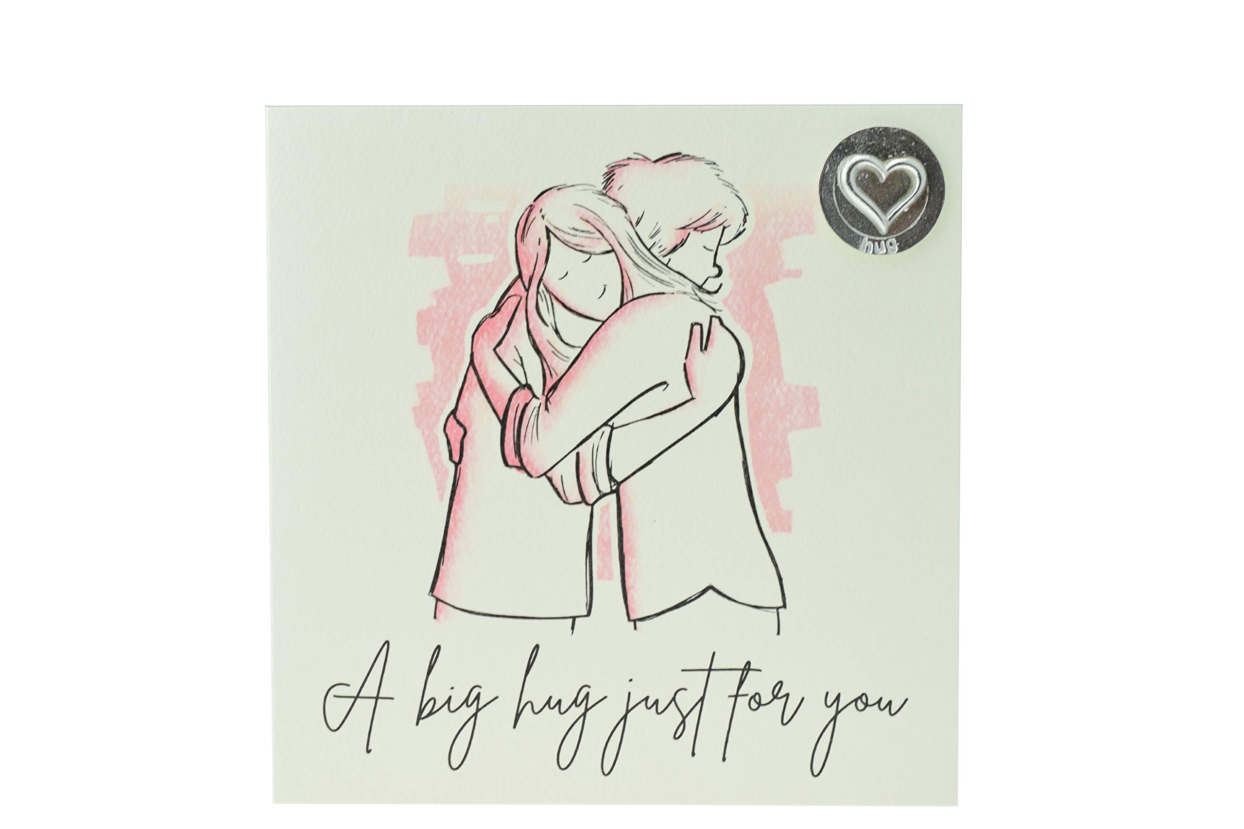 Hug Card with Hug Token – Friends Hug with message ‘A big hug just for you’ Thinking of You Card (gc-wayhugggbig)