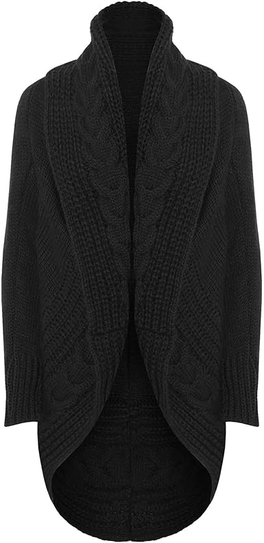 chunky black long cardigan