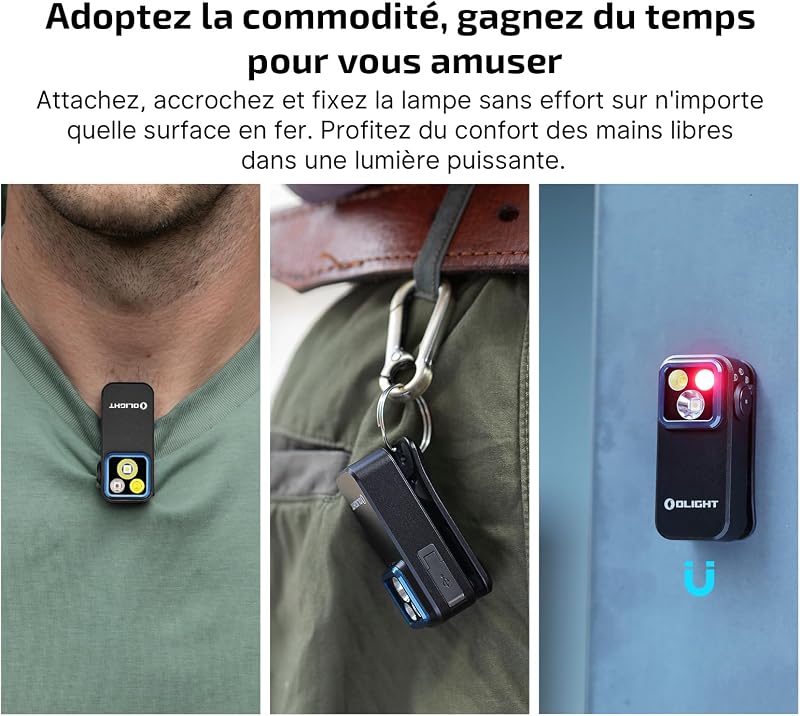 Oclip Pro Lampe de Poche EDC Miniature Rechargeable 500LM 120M