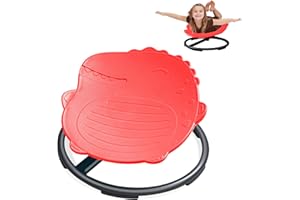ORANMEW Dinosaur Spinning Chair for Autistic Kids – Sensory Spinning Toy, Spin Chair for Kids Autism, Sensory Swivel Seat for Balance, Coordination, Focus & ADHD Support, Autism Sensory Products (Red)