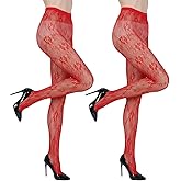 HaiFafafaing 2 Pcs Lace Tights, High Waist Lace Tights for Women, Floral Fishnet Leggings, Stretchable Pantyhose