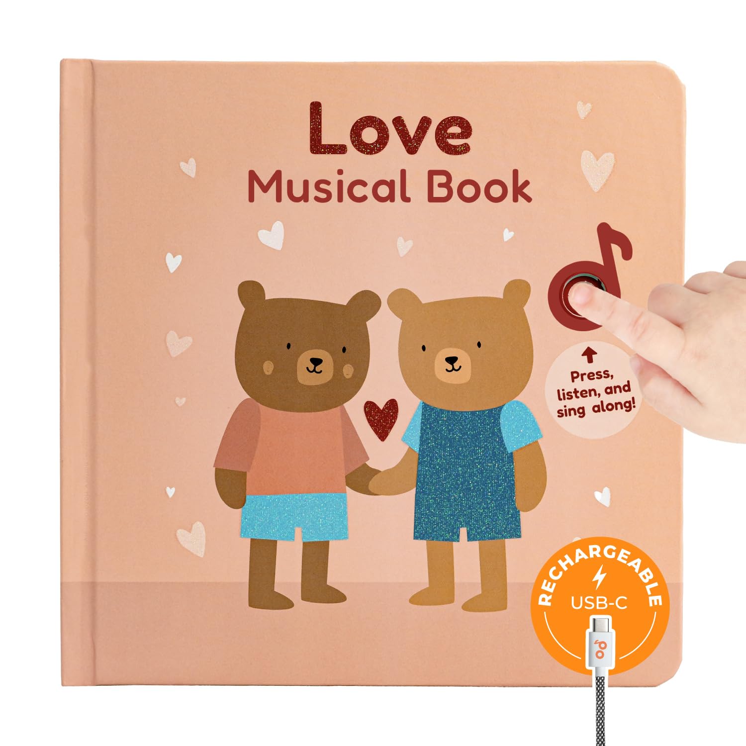 Cali's Books Music Books for Toddlers 1-3 Years Old - Toddler Valentines Day Book for Kids, Valentine Baby Sound Book for Girls, Musical Song Toy for 1 Year Old, Singing Toys for 2 Year Olds
