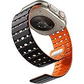 Bandletic Magnetic Watchband Compatible with Apple Watch Ultra Band Men Women, Silicone Sport Replacement Strap for iWatch 49mm(Ultra 3/2/1),46mm(11/10),45mm(9/8/7),44mm(SE3/SE2/SE/6/5/4),42mm(3/2/1)