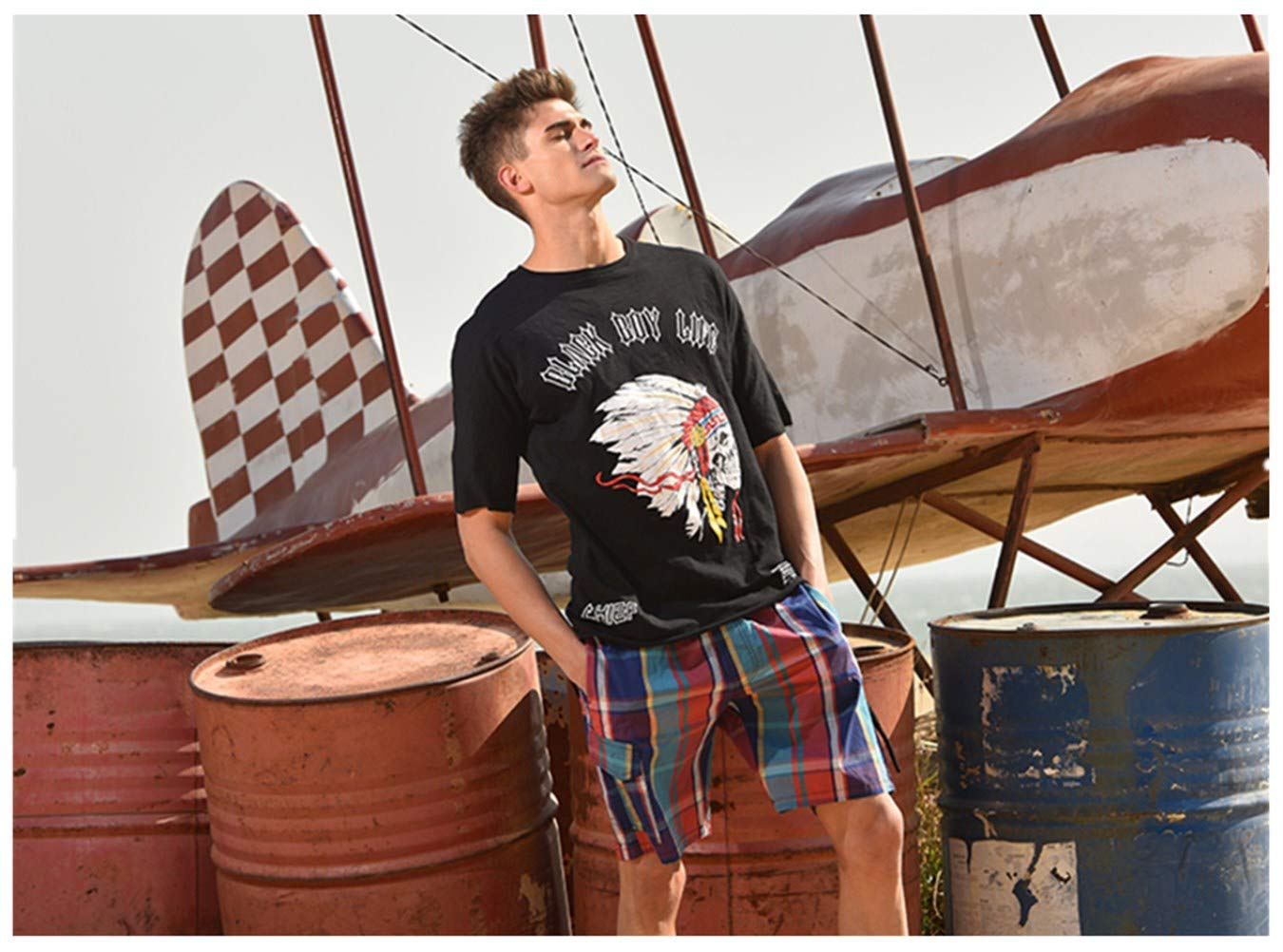 Men\'s Swim Trunks Board Shorts Cotton Print Swim Shorts Beach Shorts Casual Loose Home Leisure Pants