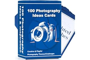 TIP INFO 100 Photography Idea Cards - Photography Props for Photoshoot Camera Accessories, Photographer Gifts for Men Women Unique for Camera Lovers, 100 Inspiring Themes & Challenges