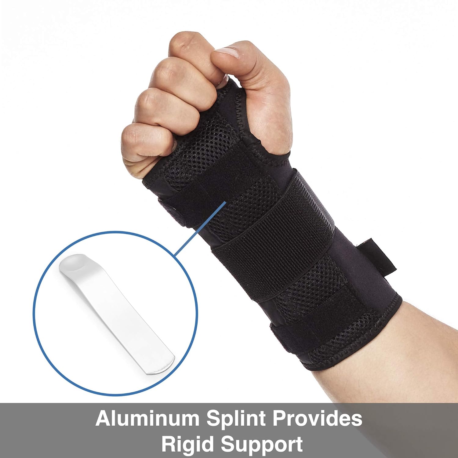 Carpal Tunnel Wrist Brace by BraceUP® with Metal Wrist Splint for Hand and Wrist Support and Tendonitis Arthritis Pain Relief - for Men and Women (S/M, Right Hand): Sports & Outdoors