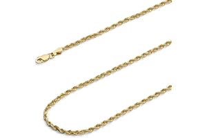 Wellingsale 14K Solid Gold Rope Chains (Select Options)