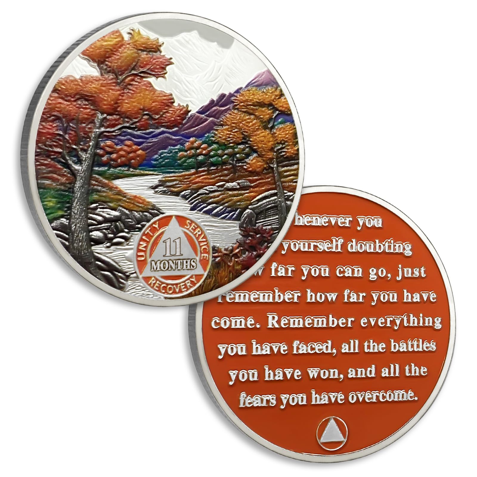 Autumn 11 Month Sobriety Chip Eleven Month Sobriety Coins AA Chips and Medallion Serenity Prayer Coin Recovery Anniversary Token Sobriety Gifts for Men Women Alcoholics Anonymous Gift
