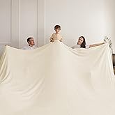 Oversized King Fleece Blanket 120x120 Inches, Seamless Soft Cozy 3D Jacquard Flannel Blanket 10'x10' Extra Large for Bed, Sofa, Couch, Travel & Camping, California King Throw, Beige Leaf