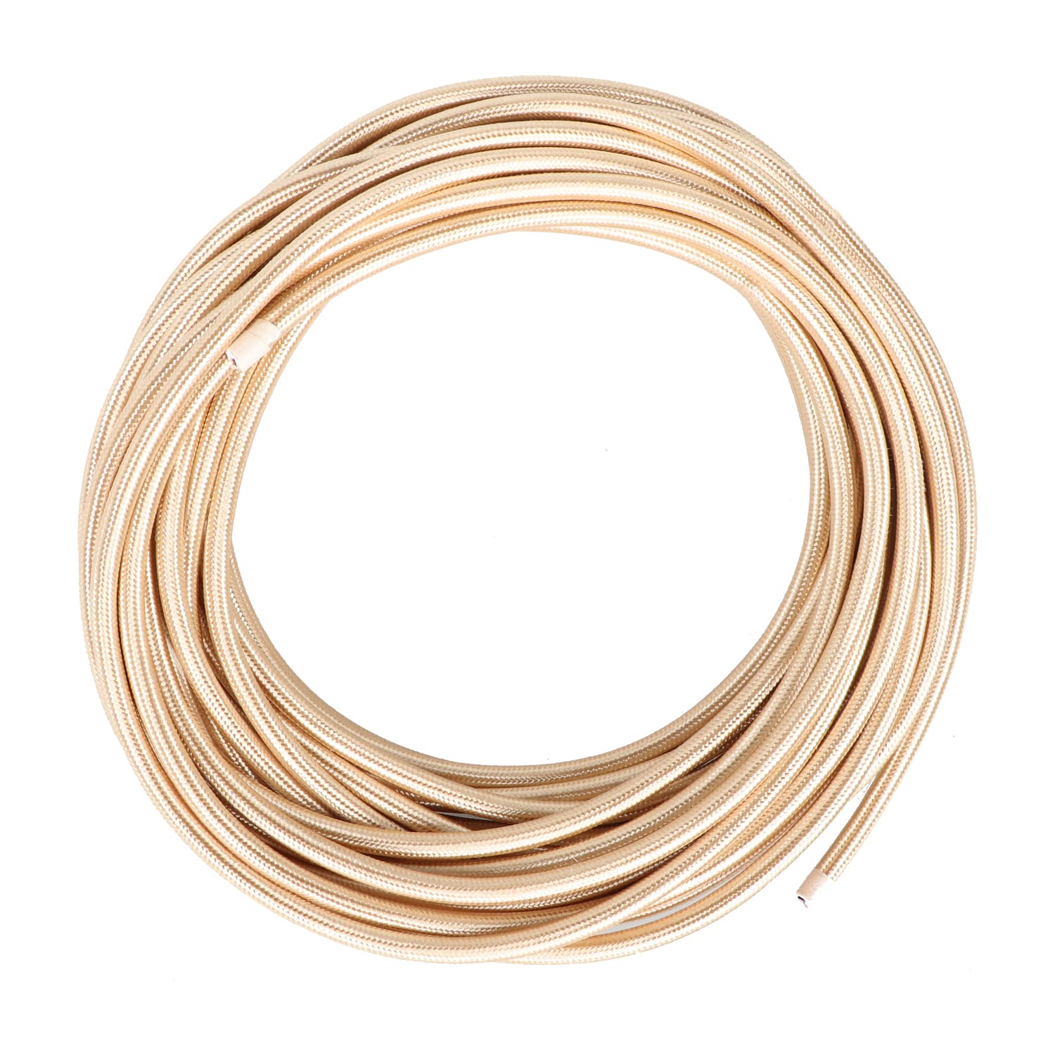 Photo 1 of Helunsi 32.8ft Cloth Covered Lamp Cord, 18 AWG 2 Conductor Champagne Gold Vintage Electrical Cord Braided Electrical Wire, 18 Gauge Round Rayon Fabric Covered Wire for DIY Industrial Lighting Project