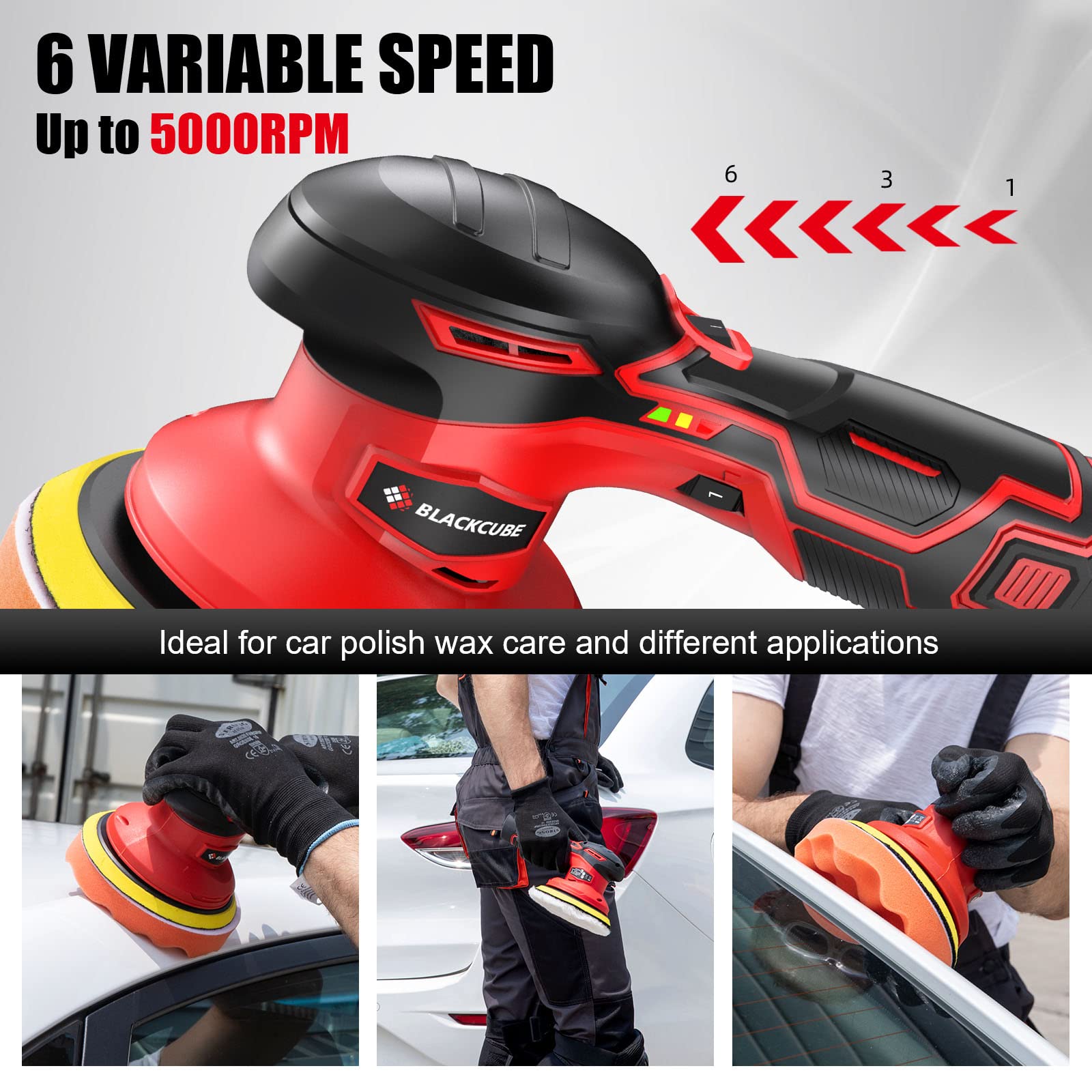 Mua BLACKCUBE Cordless Car Buffer Polisher - 2PCS 12V 2000mAh Lithium ...