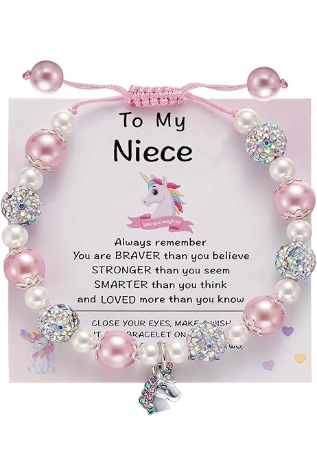 DOLON Granddaughter Bracelet - Faux Pearl & Rhinestone Balls, Adjustable Lobster Claw Clasp
