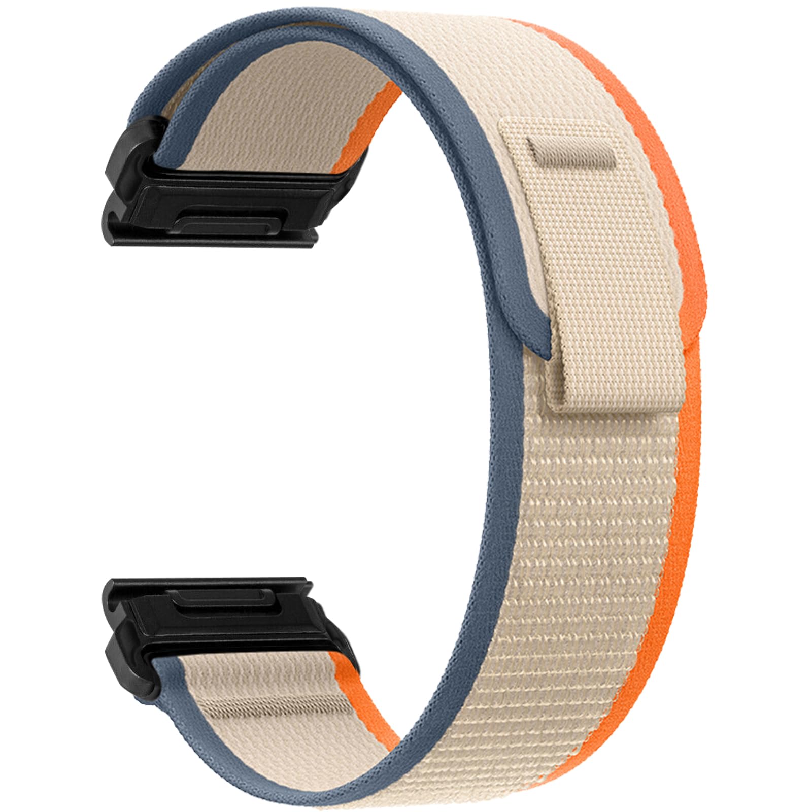ZoRoll QuickFit 26 mm Nylon Strap for Garmin Enduro 3/Fenix 8 51mm/7X Pro Solar/7X/6X/5X/5X GPS, Sport Replacement Bracelet, Watch Band for Quatix 6X Solar/Tactix 7 Pro Edition - Orange&Beige