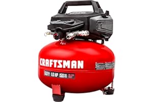 Craftsman Air Compressors，6 Gallon Portable Air Compressor 1.0HP 2.6 CFM@90PSI Oil Free Air Compressor Tank, Max 150 PSI Pres