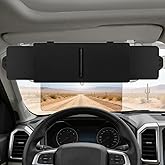 Linkstyle 3-Sided Sun Visor Extender for Car, Polarized PU Leather | Car Visor Extender Sun Blocker with Polarized Pc Lens, Side Wings and Elastic Straps for Cars, Suvs, Vans and Taxis