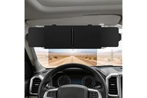 Linkstyle Sun Visor Extender for Car, 3-Sided Expandable Anti-Glare Car Visor Extender, PU Leather Polarized Sun Blocker Exte