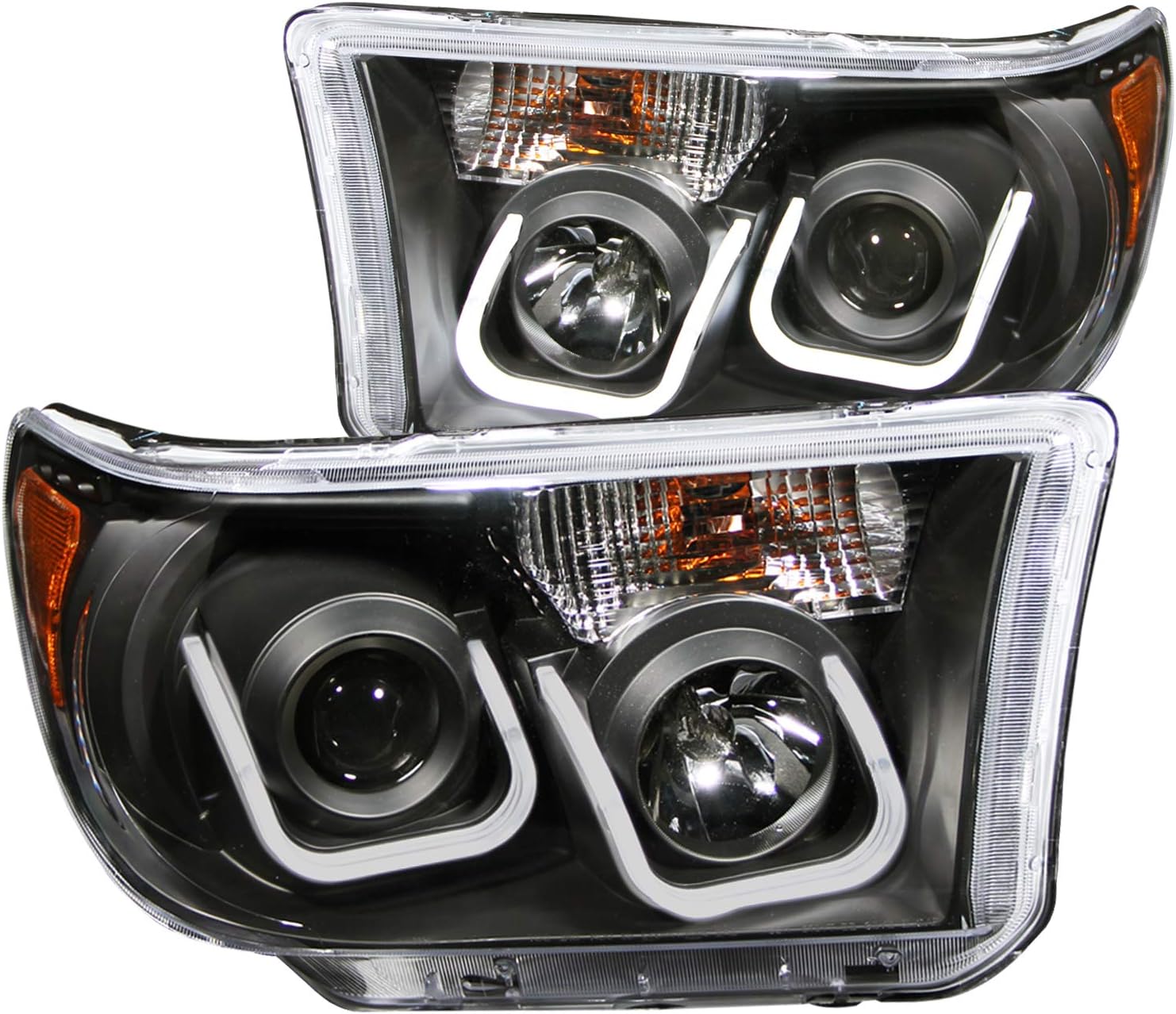 AnzoUSA 111294 TOYOTA TUNDRA 07-13 / SEQUOIA 08-15 PROJECTOR HEADLIGHTS U-BAR BLACK