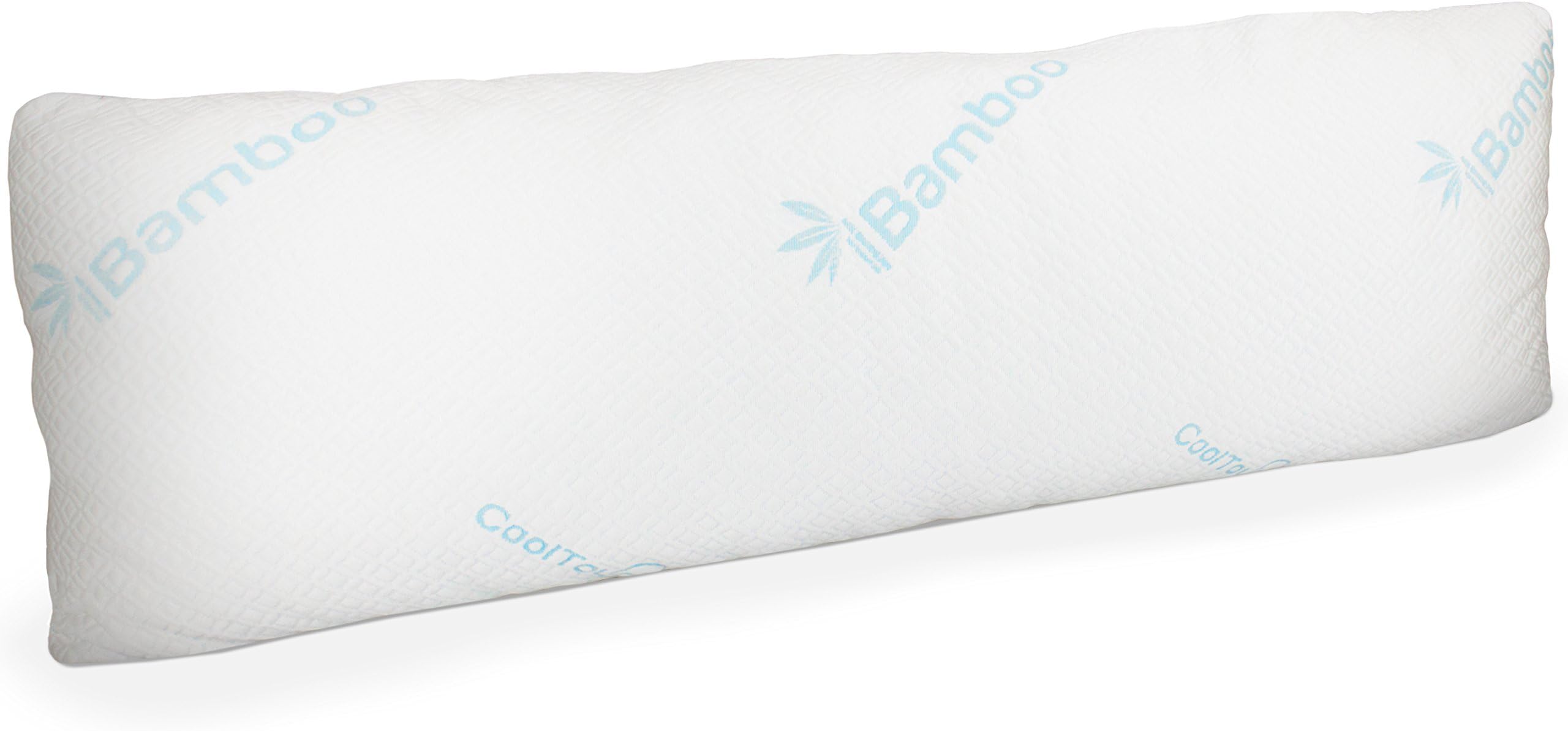 Memory Foam Body Pillow with Bamboo Cover | Large Firm Pillow for Adults with Pillowcase | Snuggle in Comfort | Pregnancy Maternity Support | Back Side & Stomach Sleeping | Full Queen King Bed
