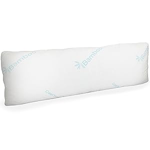 Memory Foam Body Pillow with Bamboo Cover | Large Firm Pillow for Adults with Pillowcase | Snuggle in Comfort | Pregnancy & Maternity Support | Back Side & Stomach Sleeping | Full Queen King Bed