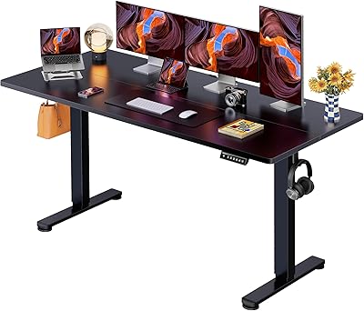 ErGear Elektrisch Höhenverstellbarer Schreibtisch 160 x 80 cm, Schreibtisch Höhenverstellbar mit 4-Gedächtnis-Smart-Pult für Home-Office mit Verbindungsplatte