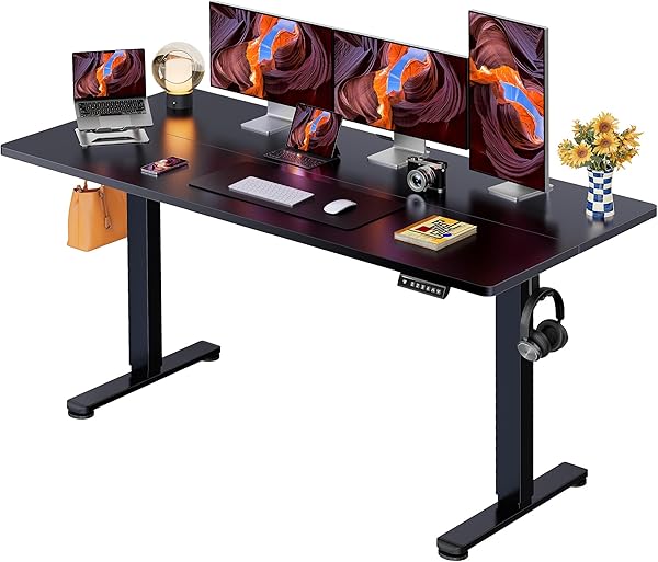 ErGear Elektrisch Höhenverstellbarer Schreibtisch 160 x 80 cm, Schreibtisch Höhenverstellbar mit 4-Gedächtnis-Smart-Pult für Home-Office mit Verbindungsplatte