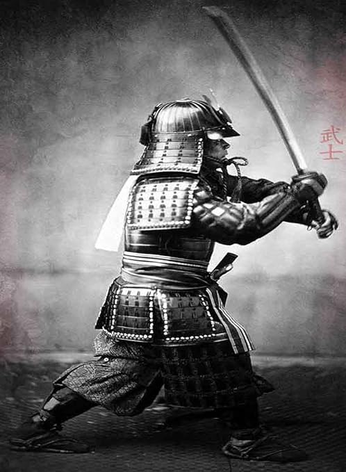 Amazon Com Rectangle Refrigerator Magnet Japanese Samurai Warrior W Armor Sword Black White Everything Else