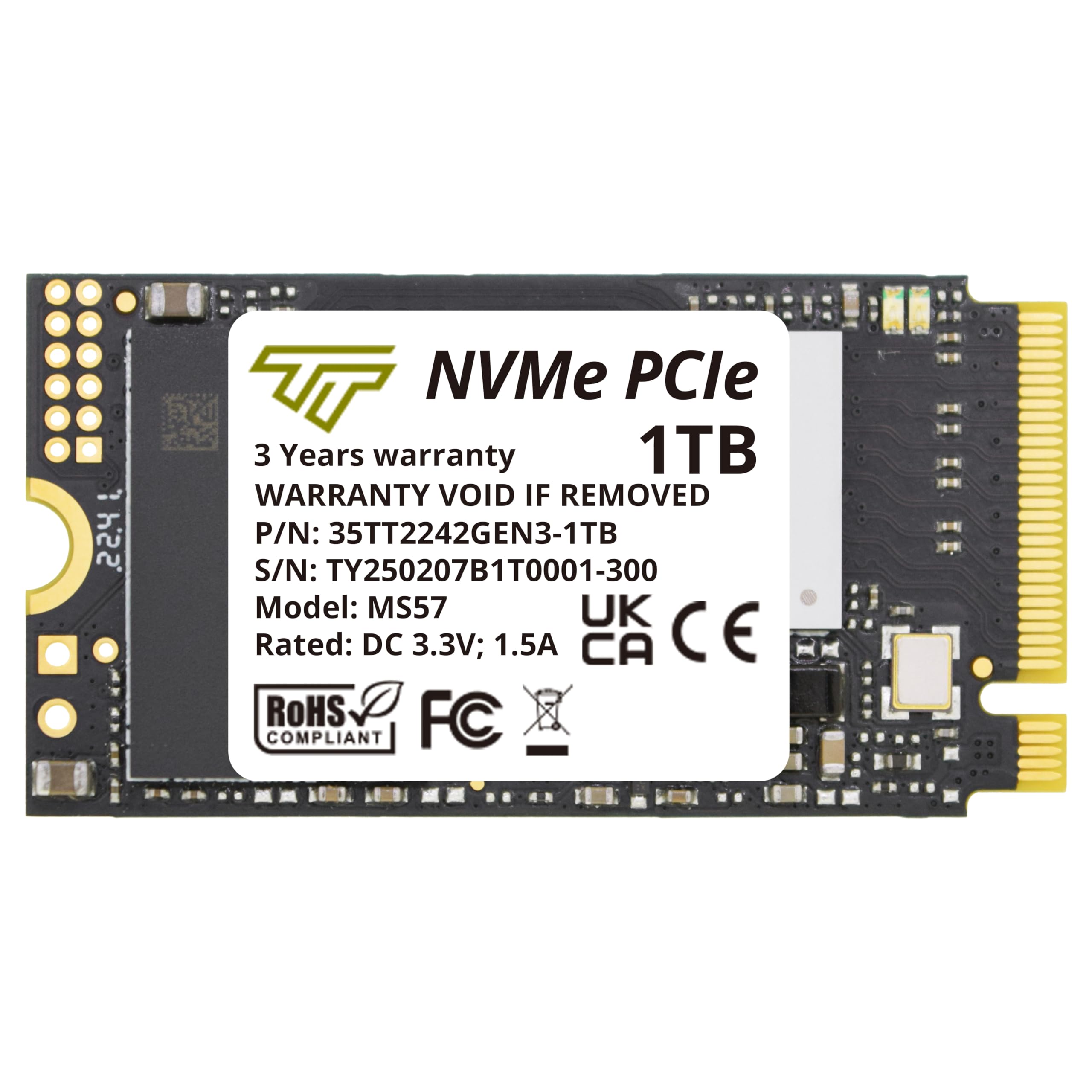 Timetec 1TB M.2 2242 SSD NVMe PCIe Gen3x4 3D NAND